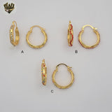 (1-2644-2) Gold Laminate - Multicolor Zircon Hoops - BGO