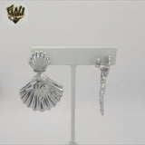 (4-2266-2) Stainless Steel -Shell Shape Dangle Earrings.