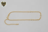 (1-0099-1) Gold Laminate - 2.5mm Rolo Link Pearls Anklet - 10" - BGF
