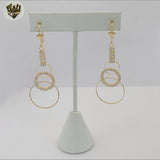 (1-1222-4) Gold Laminate - Dangling Circles Earrings - BGF