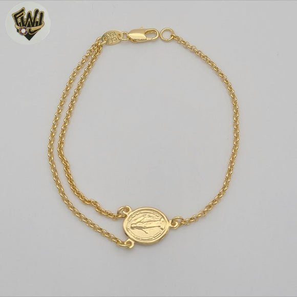 (1-0836) Gold Laminate - 1.5mm Miraculous Virgin Bracelet - 7.5