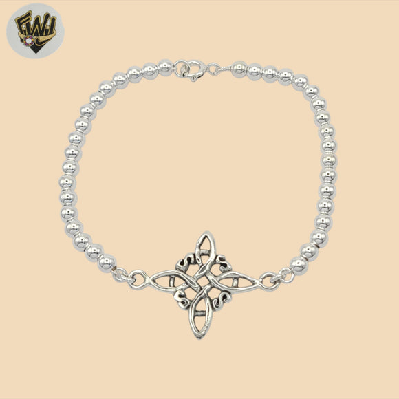 (2-0328) 925 Sterling Silver - 4mm Witch Knot Bracelet.