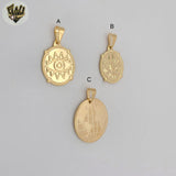 (1-2388) Gold Laminate - Round Pendants - BGF
