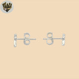 (2-3214-3) 925 Sterling Silver - Small Cross Stud Earrings.