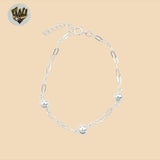 (2-0301-1) 925 Sterling Silver - 1.5mm Link Balls Bracelet.