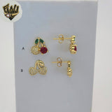 (1-1197-8) Pendientes de cereza laminados en oro - BGO