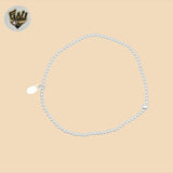(2-0438) 925 Sterling Silver - 2mm Elastic Balls Bracelet.
