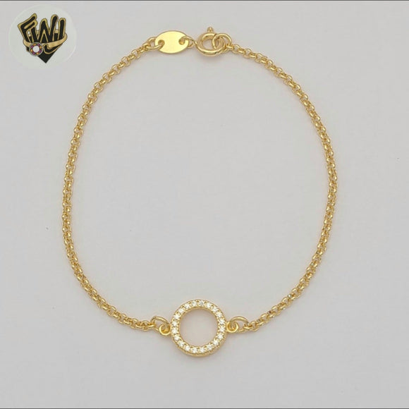 (1-0714) Gold Laminate - 1.5mm Zircon Circle Bracelet - 7