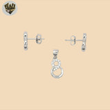 (2-6396-1) 925 Sterling Silver - Zircon Forever Linked Set.