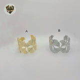 (MBRA-45-2) Stainless Steel - 38mm Leaf Open Bangles.