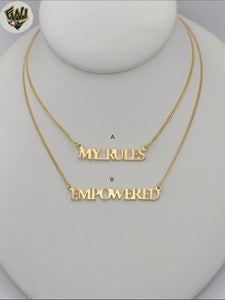 (1-6195-2) Laminado de oro - Collar con dijes de eslabones curb - BGF