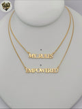 (1-6195-2) Laminado de oro - Collar con dijes de eslabones curb - BGF