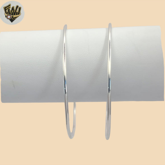 (2-0614) 925 Sterling Silver - 2mm Round Plain Bangle.