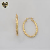 (1-2944-4) Gold Laminate - Oval Twisted Hoops - BGF