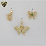 (1-2393) Gold Laminate - Butterfly Pendants - BGO