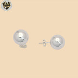 (2-3192) 925 Sterling Silver - Plain Ball Stud Earrings.