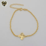 (1-0784-1) Gold Laminate - 2.5mm Link Flower Bracelet - BGF