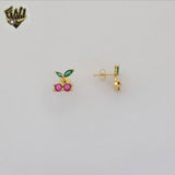 (1-1197-8) Gold Laminate - Cherry Studs Earrings - BGO