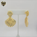 (4-2266-1) Stainless Steel -Shell Shape Dangle Earrings.