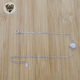 (2-0301) 925 Sterling Silver - 1mm Almond Zircon Bracelet.