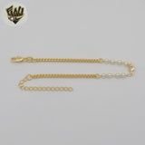 (1-0770) Gold Laminate - 2.5mm Curb Link  Pearls Bracelet - 7" - BGF