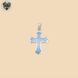 (2-1179) 925 Sterling Silver - Nacar Cross Pendants.