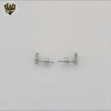 (4-2275-1) Stainless Steel - Crow Stud Earrings.