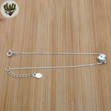 (2-0303) 925 Sterling Silver - 1mm Link Heart Bracelet.