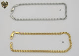 (4-3305) Stainless Steel - 3.5mm Curb Link Anklet - 10"