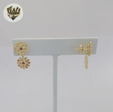 (1-1208-4) Gold Laminate - Daysi Rose Earrings - BGF