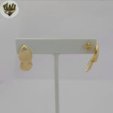 (1-1222-5) Gold Laminate - Dangling Fluted Shell Earrings - BGF