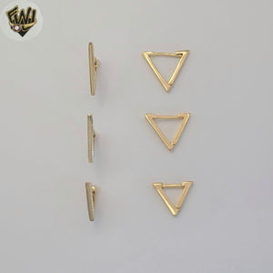 (1-2926-3) Gold Laminate - Triangle Set Hoops - BGO