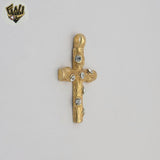 (1-2287-2) Gold Laminate Zircon Cross Pendant - BGF