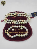 (MSET-07) Gold Laminate - 8mm Multicolor Mallorca Pearls Set