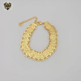 (1-0824) Gold Laminate - 14mm Coin Bracelet - 7.5" - BGO