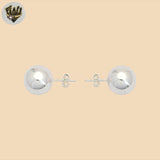 (2-3192) 925 Sterling Silver - Plain Ball Stud Earrings.