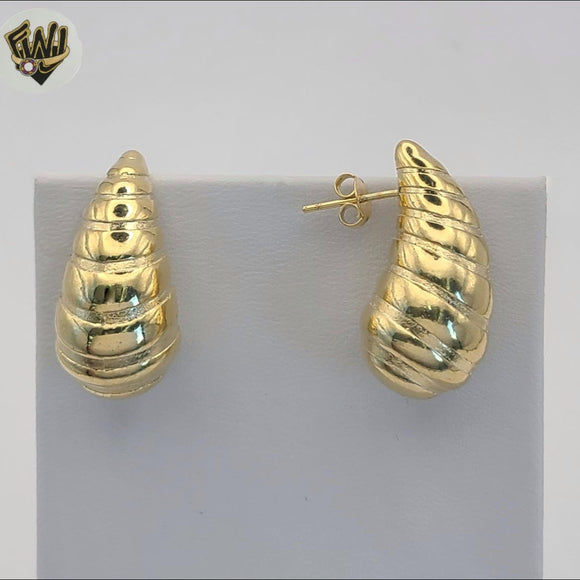 (1-1212-7) Gold Laminate - Croissant Teardrop Earrings - BGF