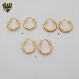 (1-2644-2) Gold Laminate - Multicolor Zircon Hoops - BGO