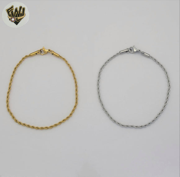 (4-4254) Stainless Steel - 2mm Rope Bracelet
