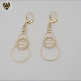 (1-1222-4) Gold Laminate - Dangling Circles Earrings - BGF