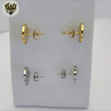 (4-2224-1) Stainless Steel - Queen Elizabeth Stud Earrings.