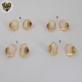 (1-1165) Laminado de Oro - Aretes de Flores - BGO