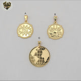 (1-2388) Gold Laminate - Round Pendants - BGF