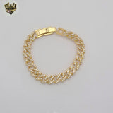 (1-0798) Gold Laminate - 8.5mm Zircon Curb Bracelet - BGO