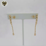 (1-1241-9) Gold Laminate - Stud Dangle Earrings - BGF