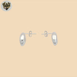 (2-3227) 925 Sterling Silver -Puff Mariner Stud Earrings.