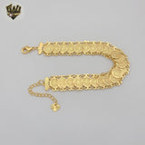(1-0824) Gold Laminate - 14mm Coin Bracelet - 7.5" - BGO