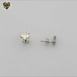 (4-2275-1) Stainless Steel - Crow Stud Earrings.