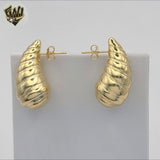 (1-1212-7) Gold Laminate - Croissant Teardrop Earrings - BGF