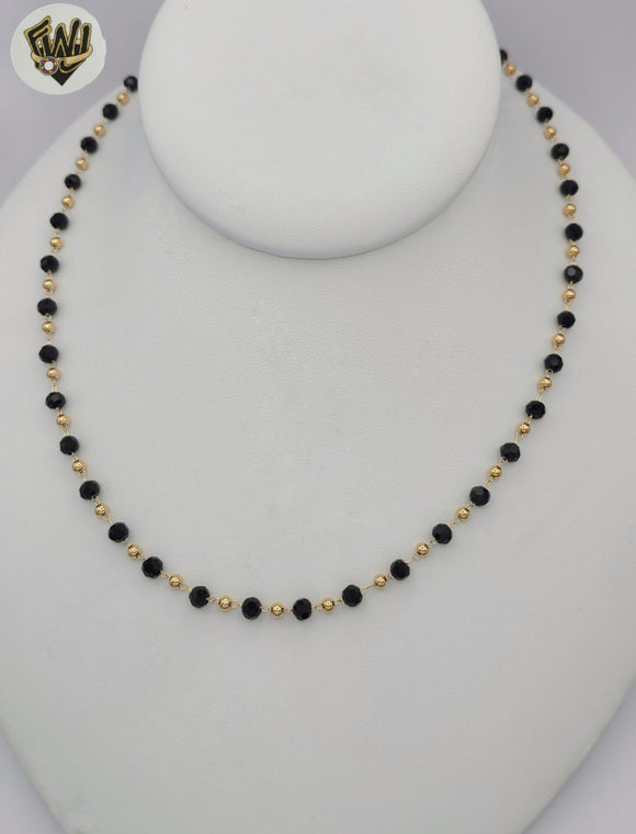 (1-6406) Laminado de Oro - Collar Corazón de Zircones - BGO